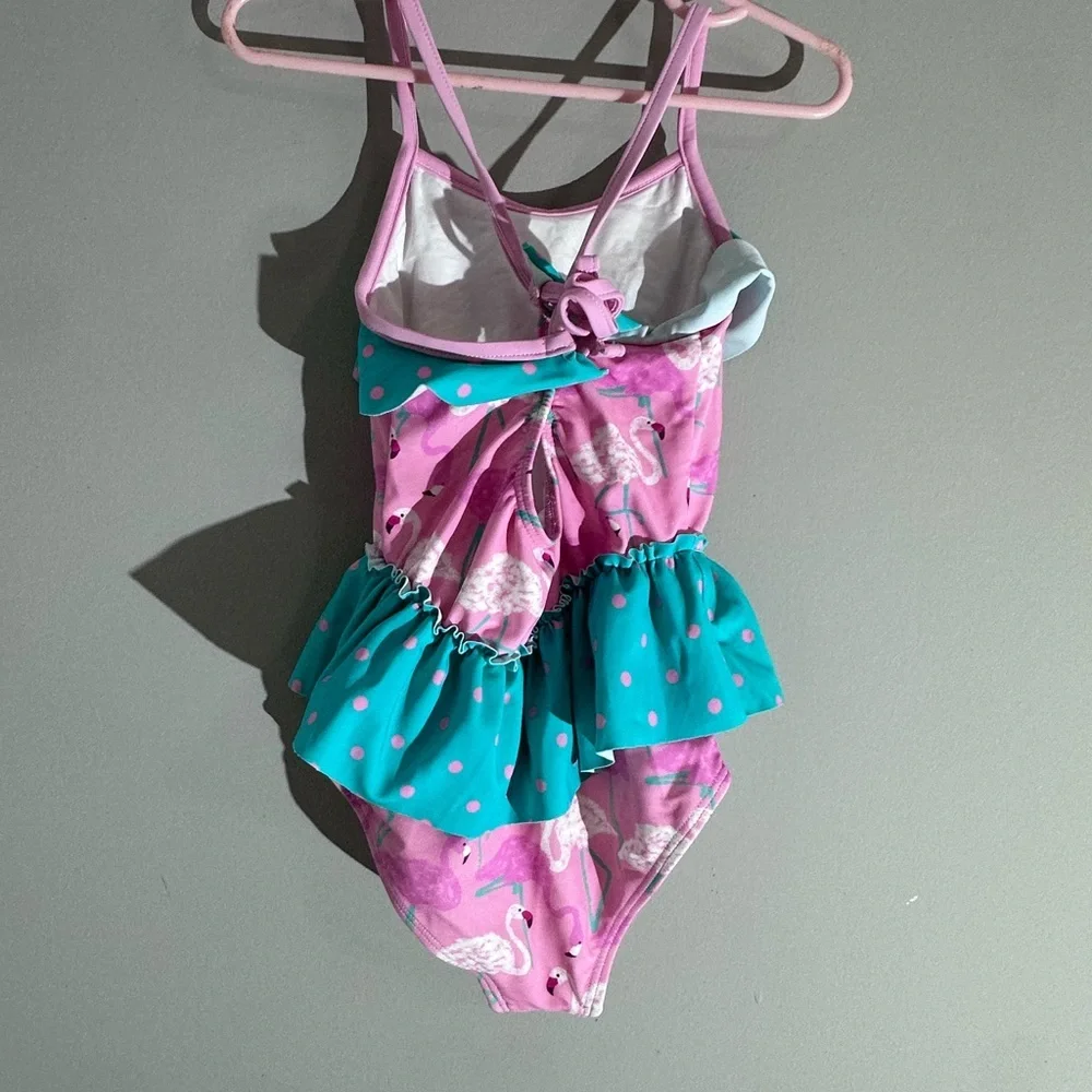 Matilda Jane Pink and Blue One Piece Swimsuit‎ Ruffled Design